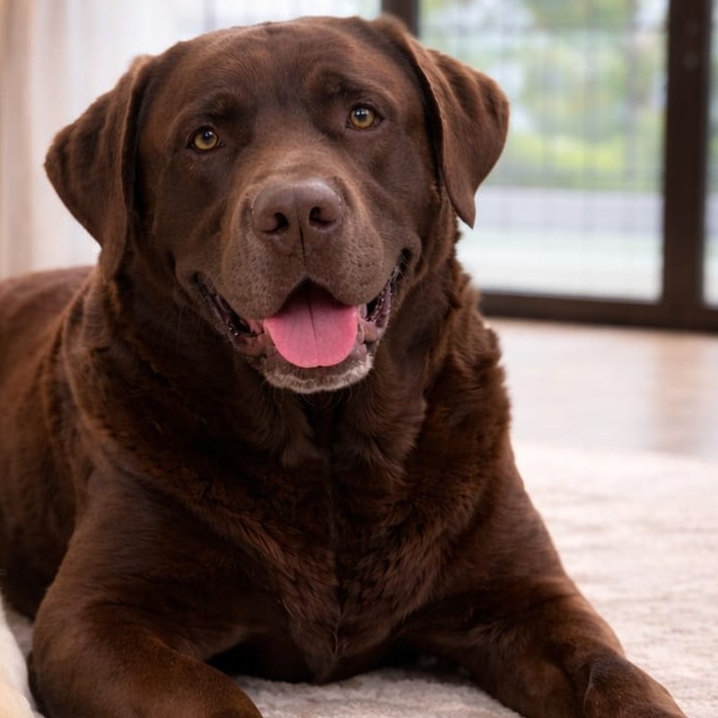 Milo, the chocolate labrador therapy dog